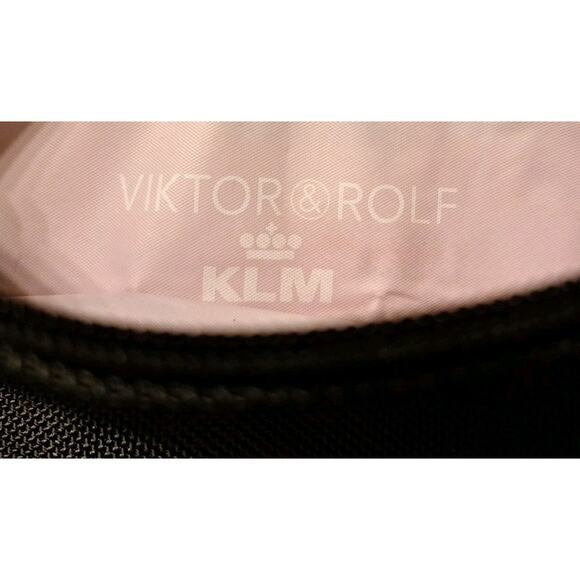 VIKTOR & ROLF KLM Inflight Zippered Folding Pouch Wristlet Black Never Used - Picture 8 of 12